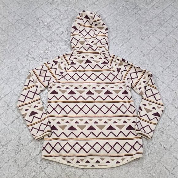 The North Face Jacket Women's M White Glacier Alpine Stripe Fleece Aztec Hoodie  - Picture 9 of 9